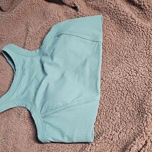 Teal Ribbed Crop Top